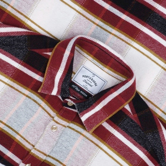 BURGUNDI Stripe Flannel